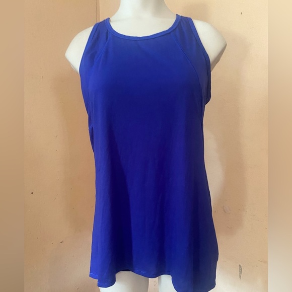 Athleta Blue and White Sleeveless Tank Top - Picture 1 of 11